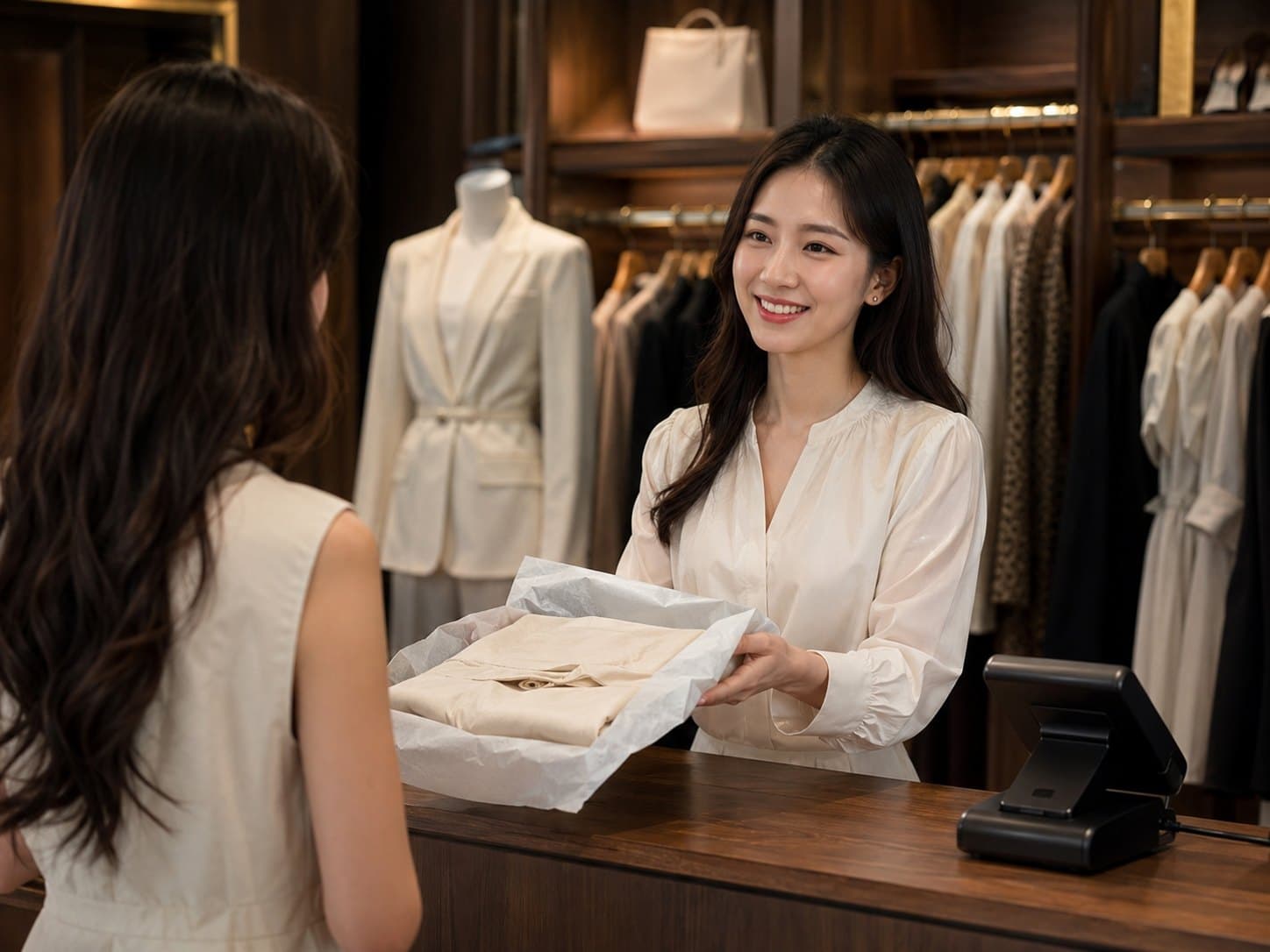Cửa hàng thời trang thanh toán bằng thẻ