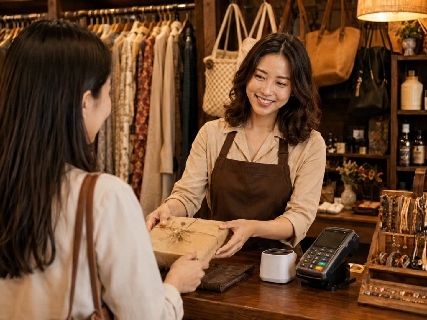Quầy tạp hoá với loa báo tiền