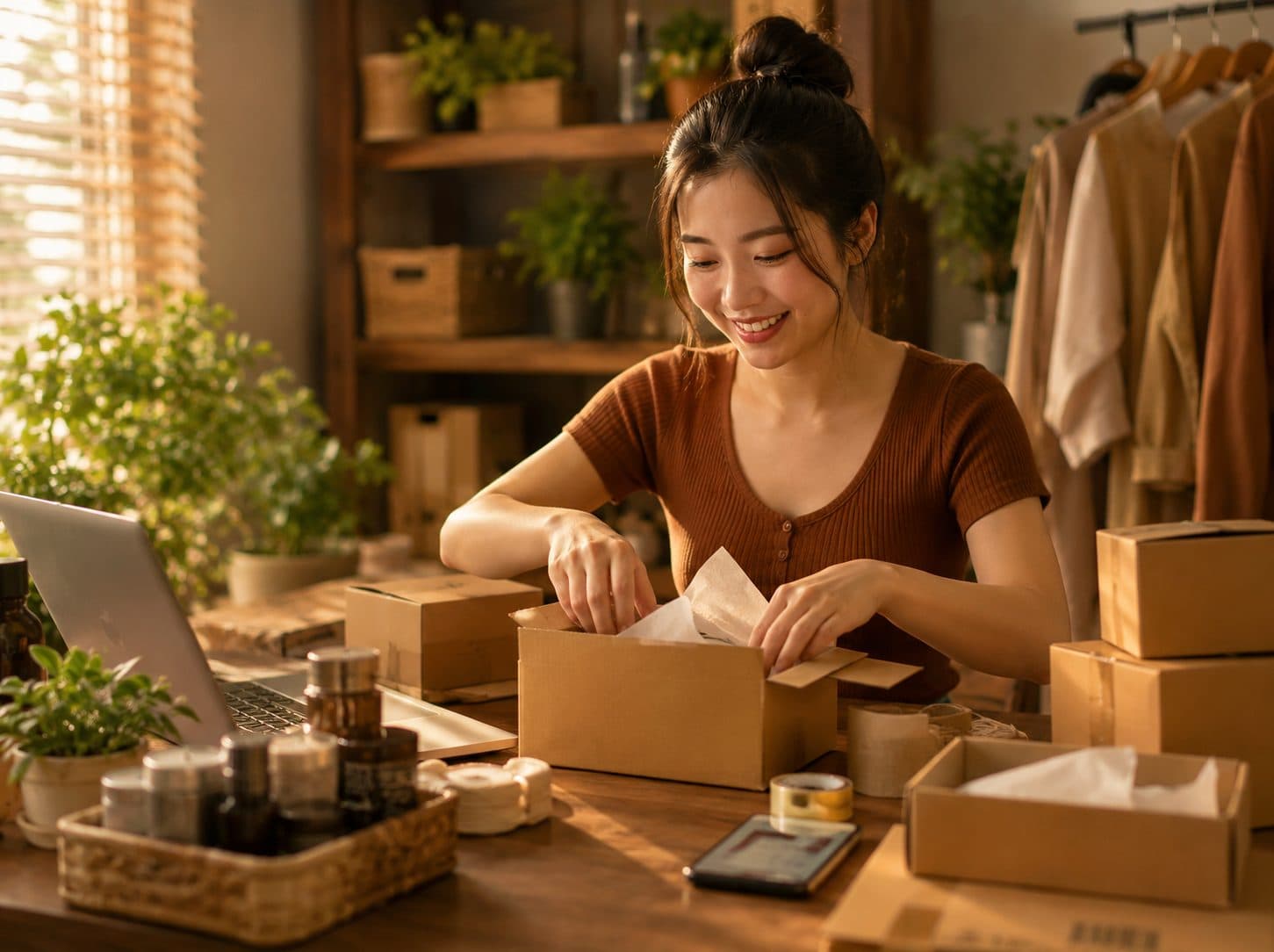 Người bán hàng online gửi link thanh toán
